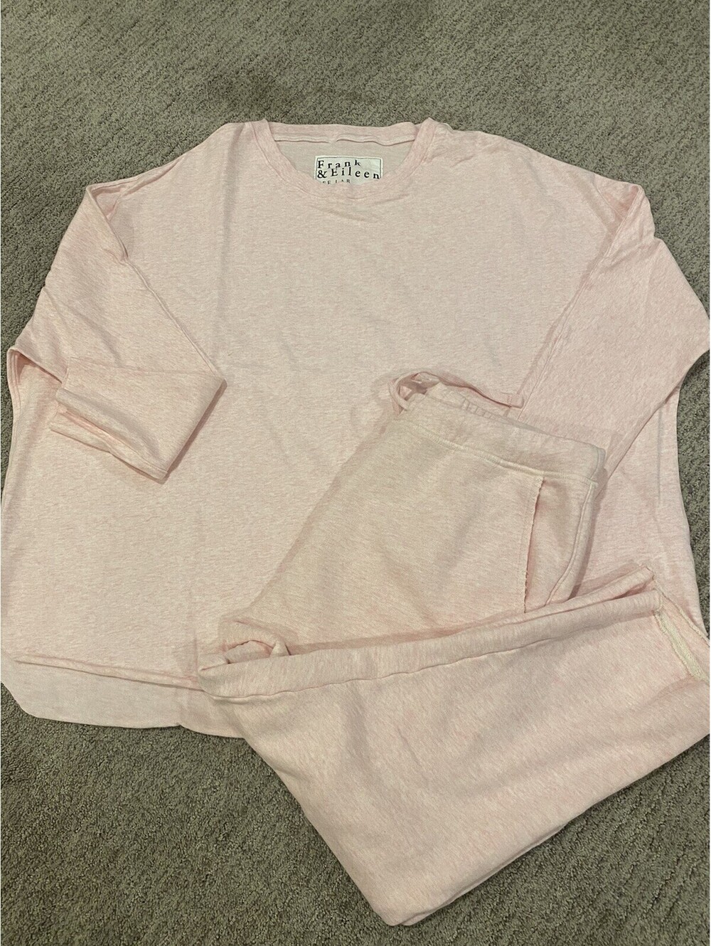 FRANK EILEEN Sweatsuit Sweatpants Size M Top Size Large Pink Heather Rose